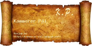 Kammerer Pál névjegykártya